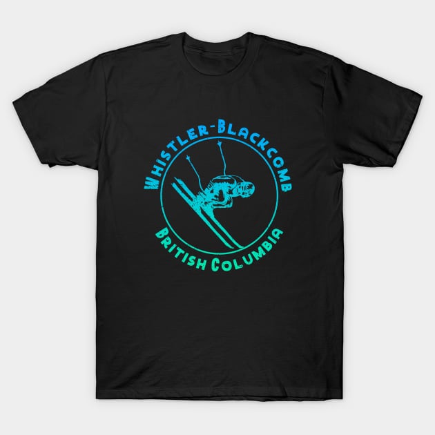 Whistler Blackcomb Skier British Columbia Downhill Resort Souvenir T-Shirt by Pine Hill Goods